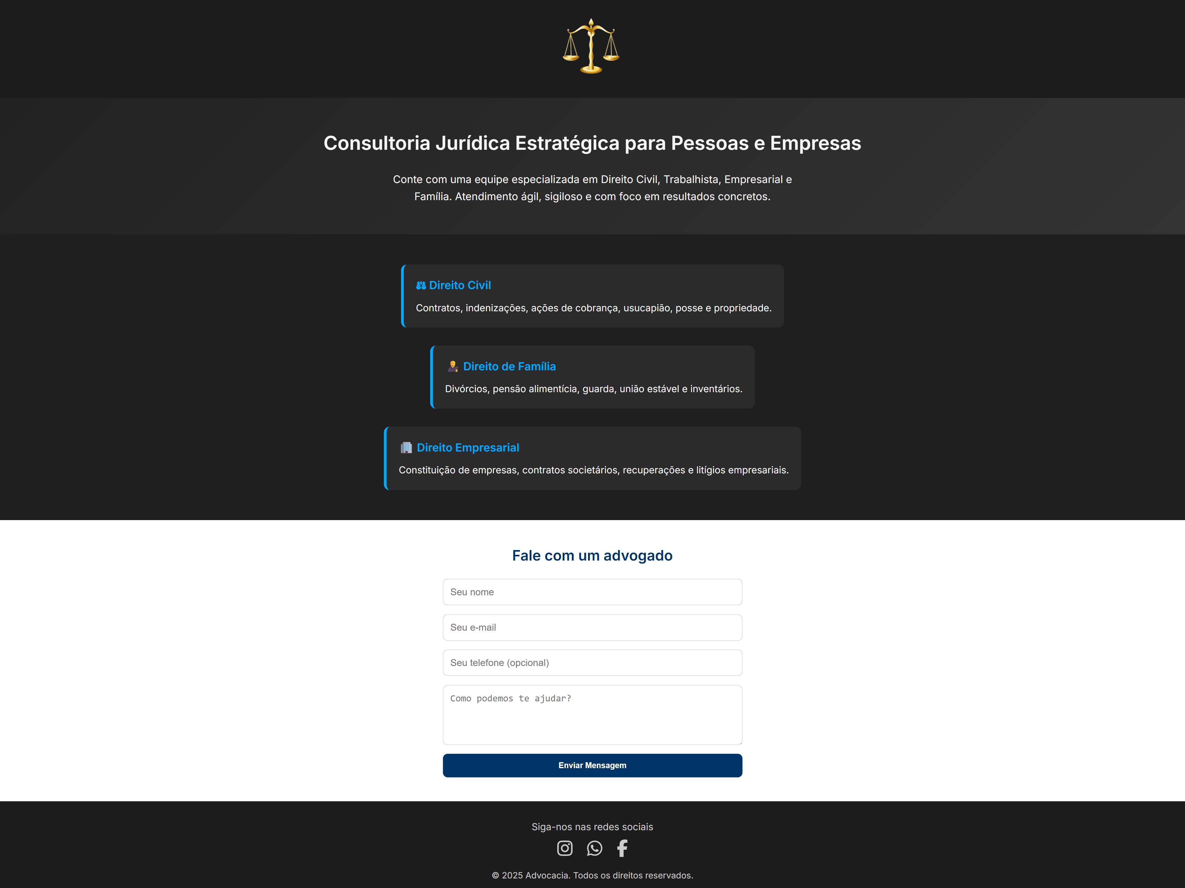 Site para escritório de advocacia